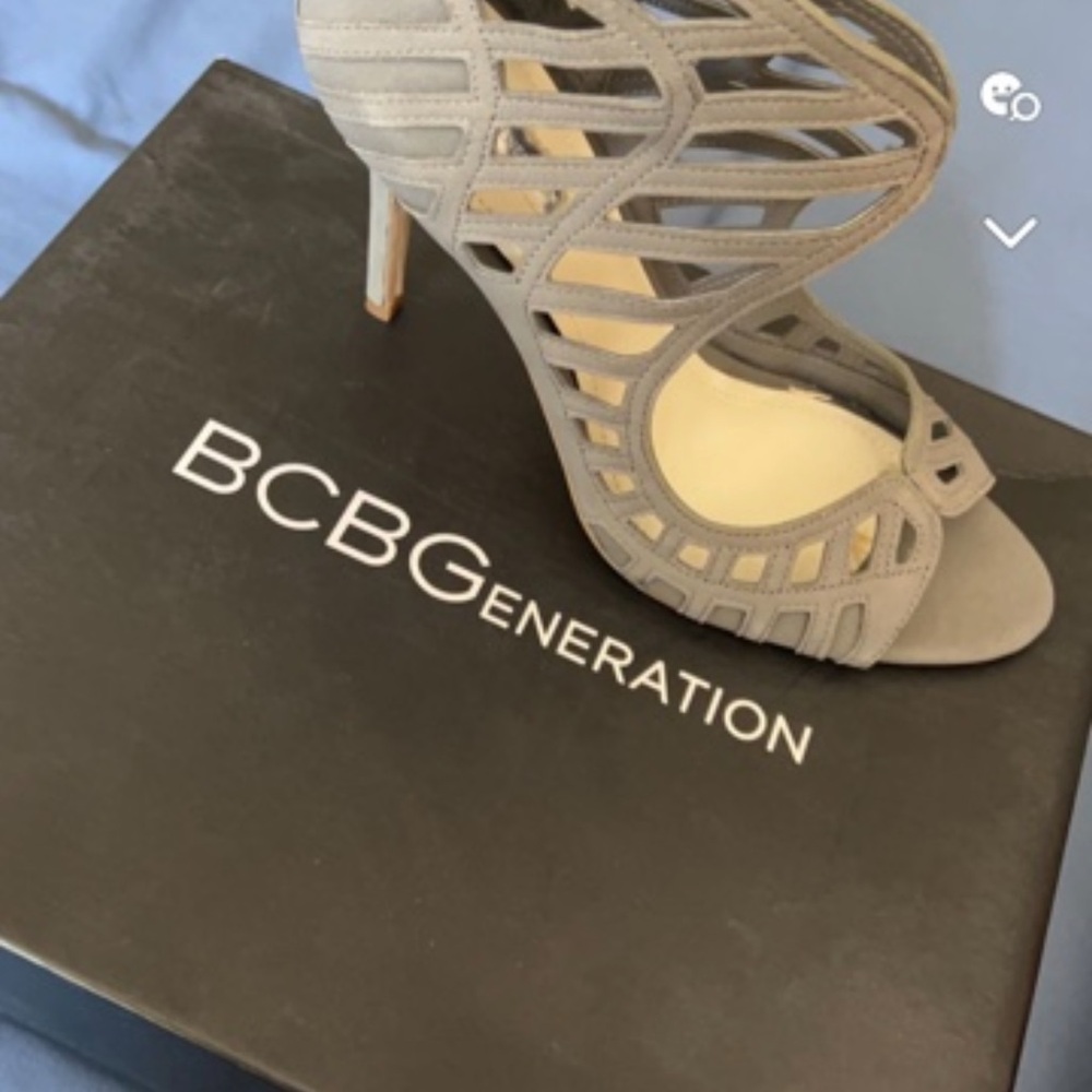 Bcbgeneration Strappy Gray Heels - image 1